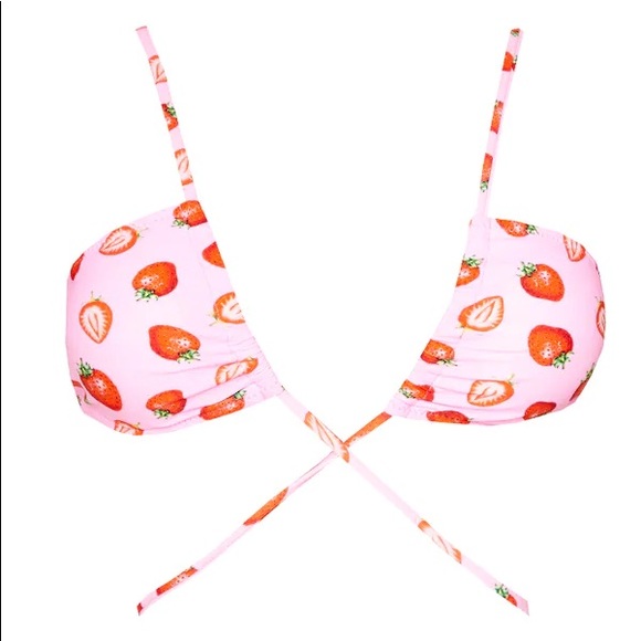 PLT Pink Strawberry Three-Piece Bikini - Picture 14 of 16